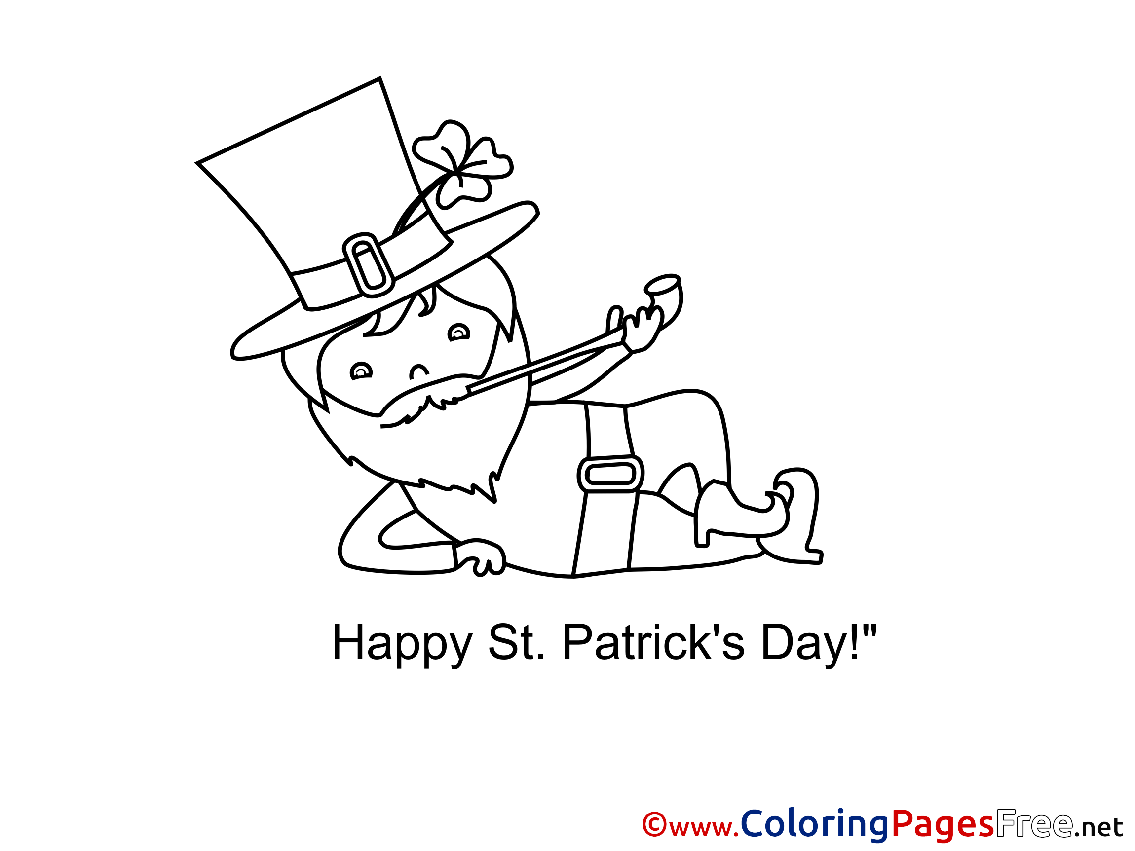 Leprechaun Coloring Sheets St Patricks Day Free