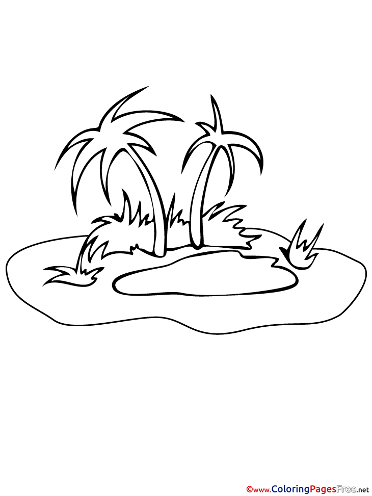 Oasis Printable Summer Coloring Sheets