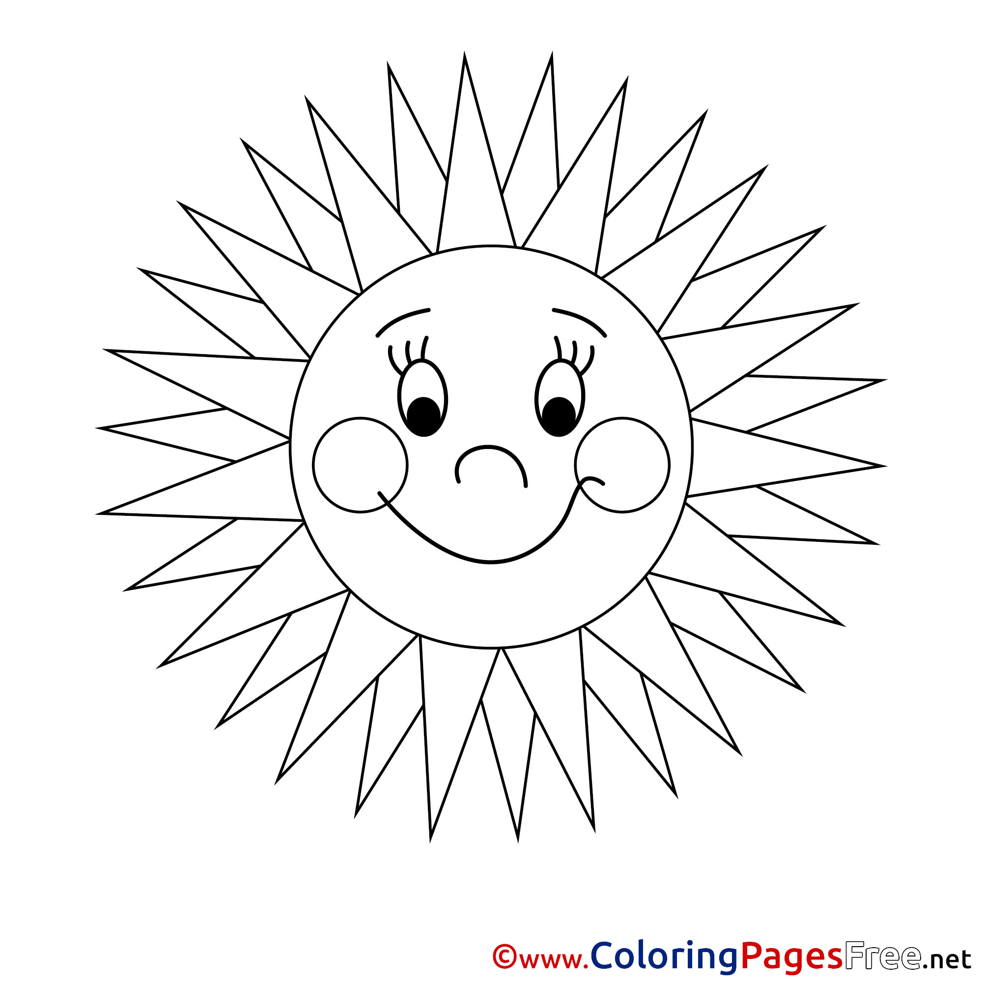 Download Ray Children Summer Colouring Page Sun