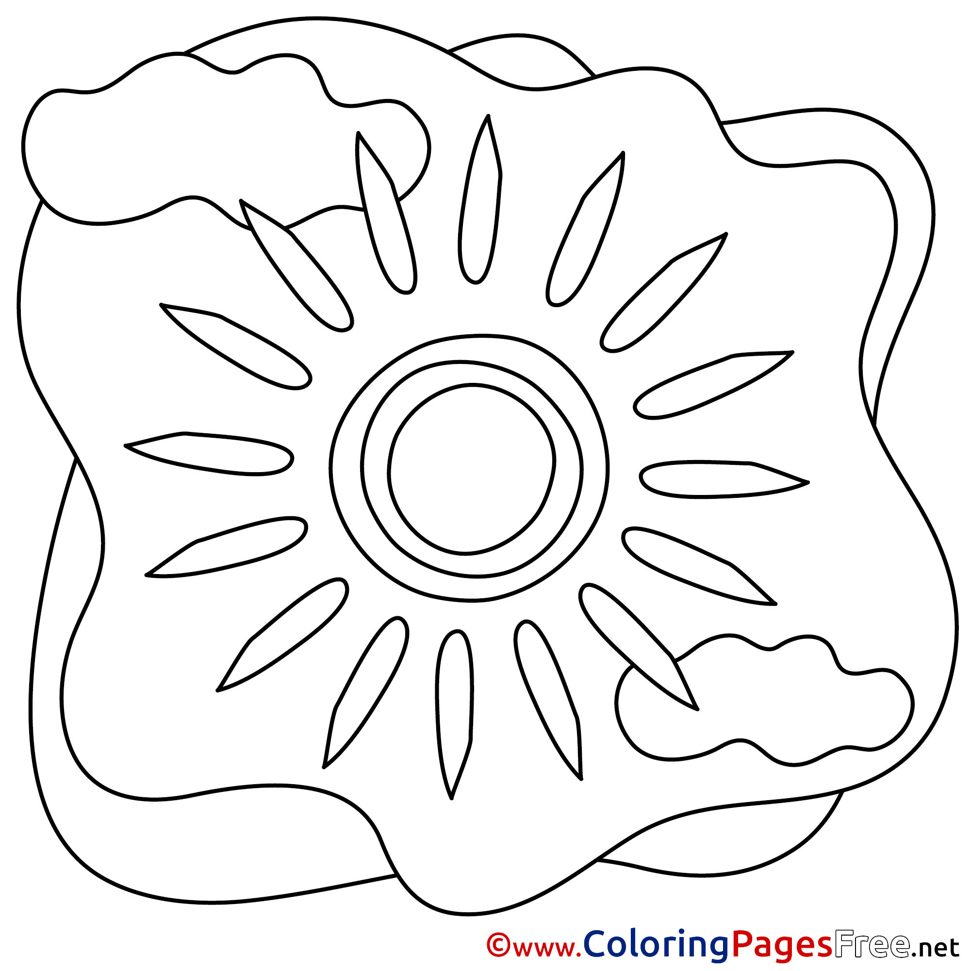 Ray Sun Printable Coloring Pages Summer
