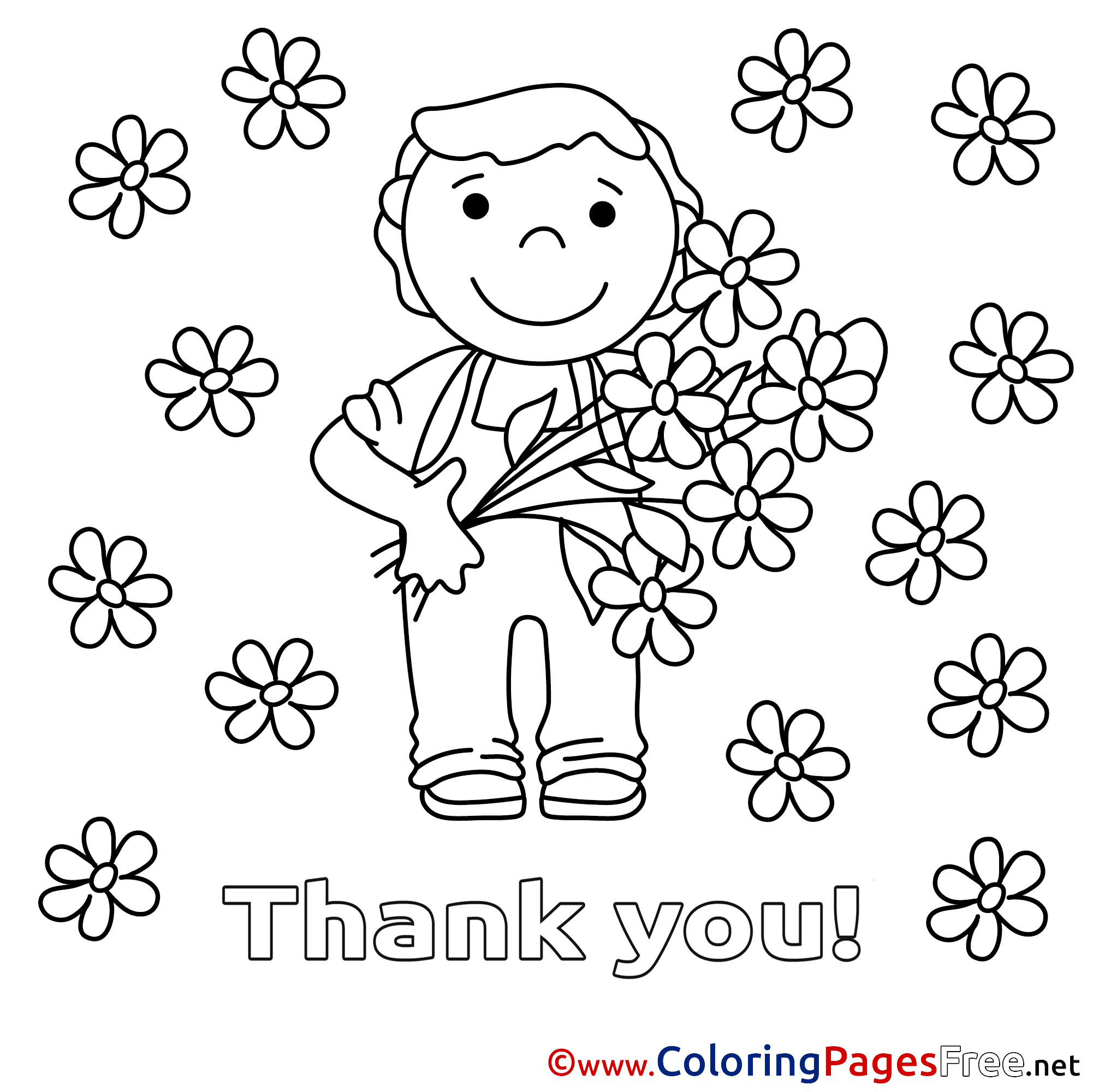 Thank You Flower Coloring Pages Coloring Pages That Say Thank You Coloring Pages