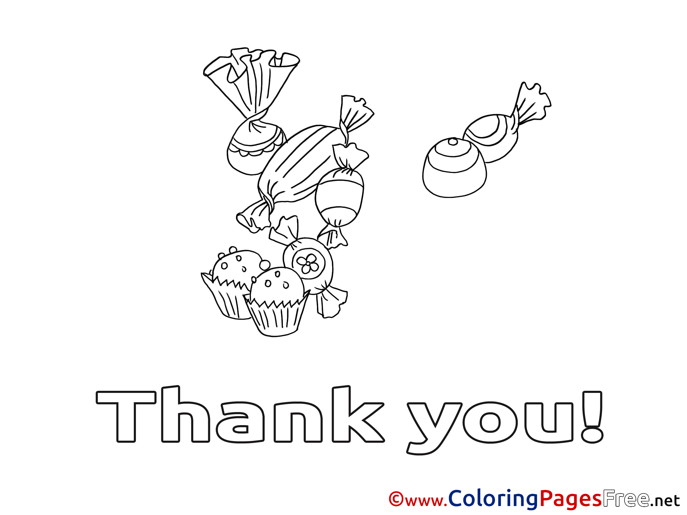 Download Candies Thank You Coloring Pages download