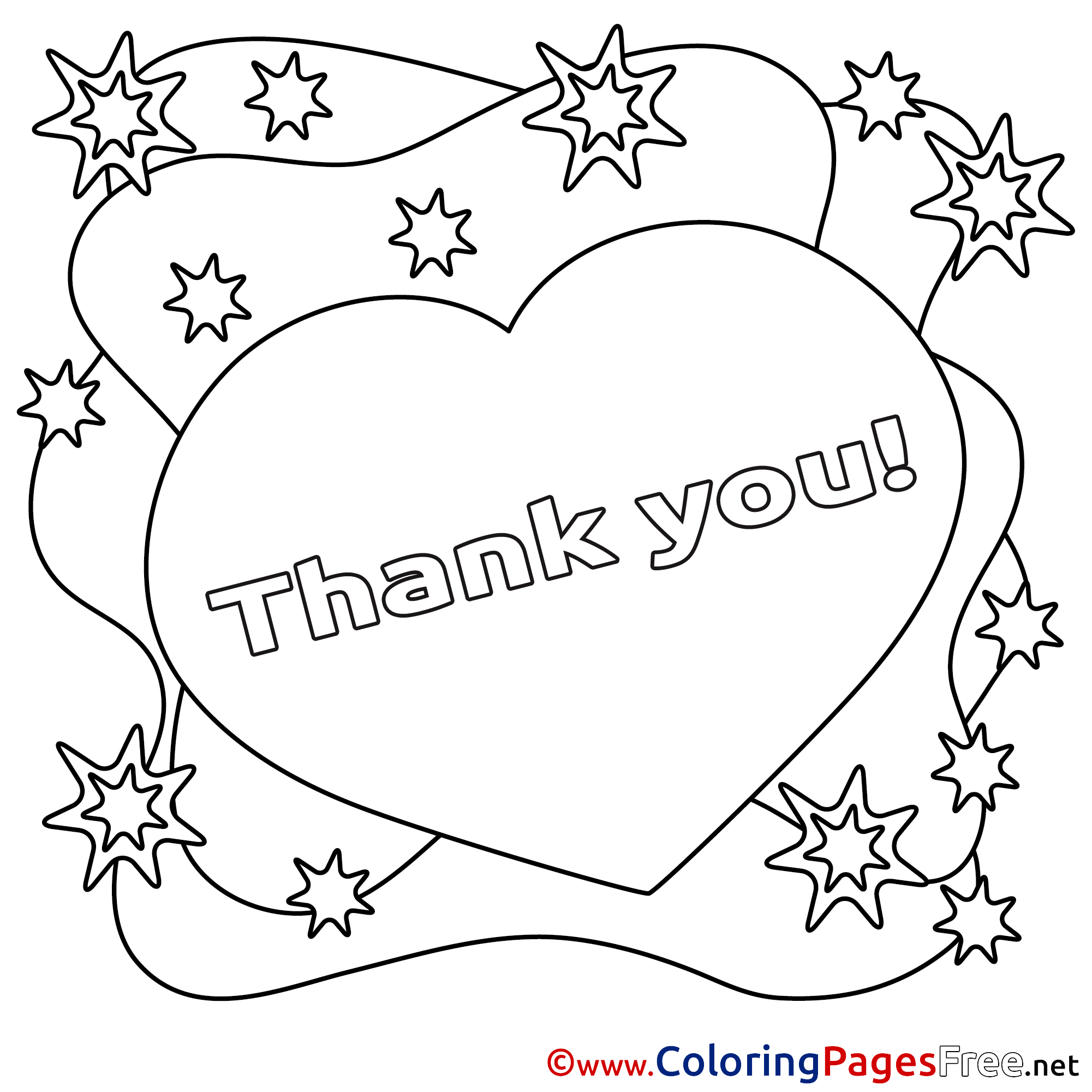 Download Heart printable Coloring Pages Thank You