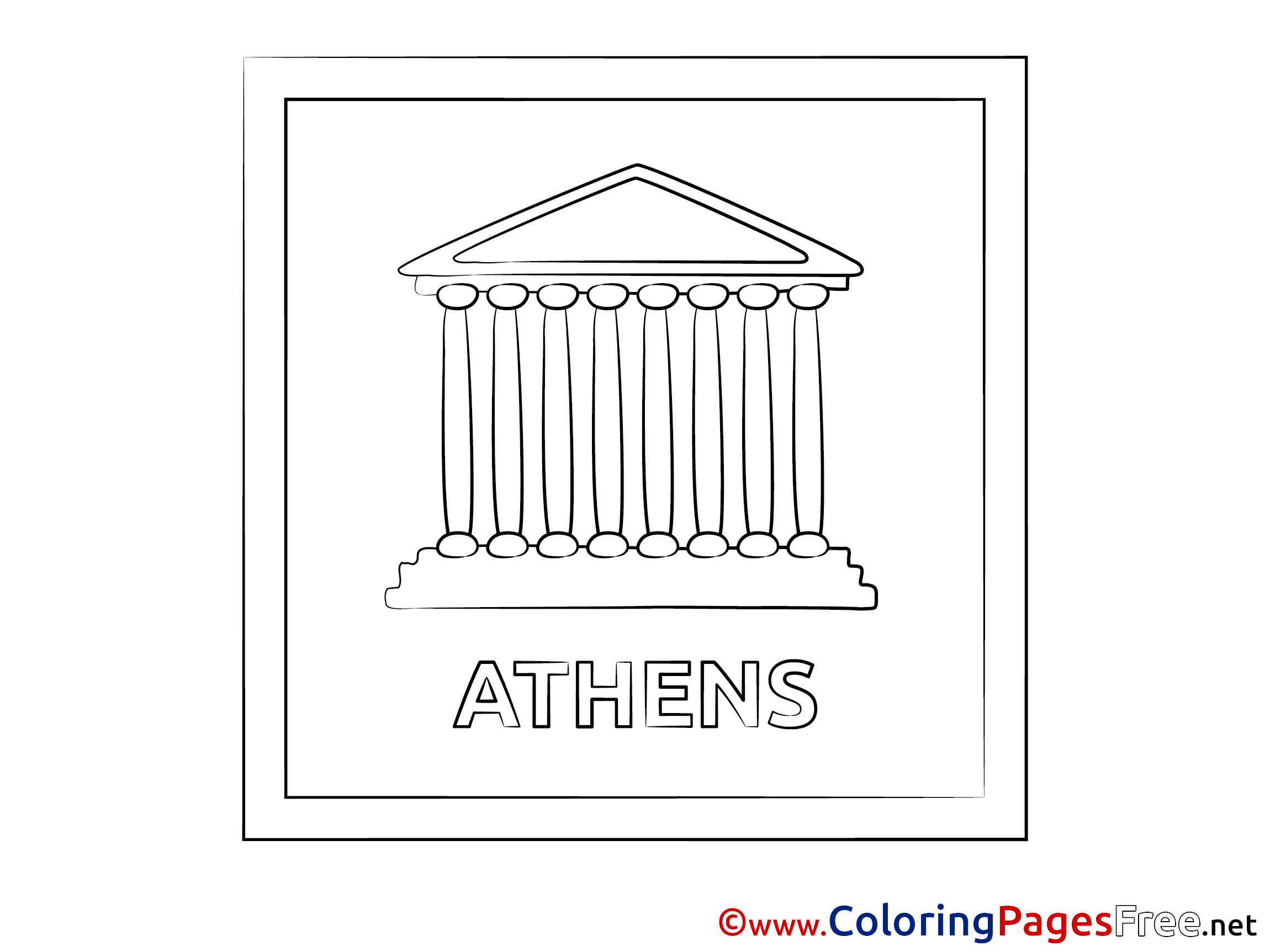 Athens Children Coloring Pages Free