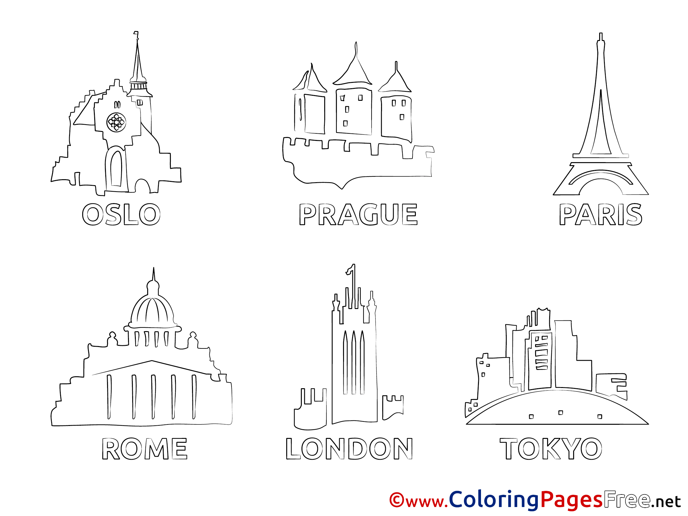 Cities Children Coloring Pages Free