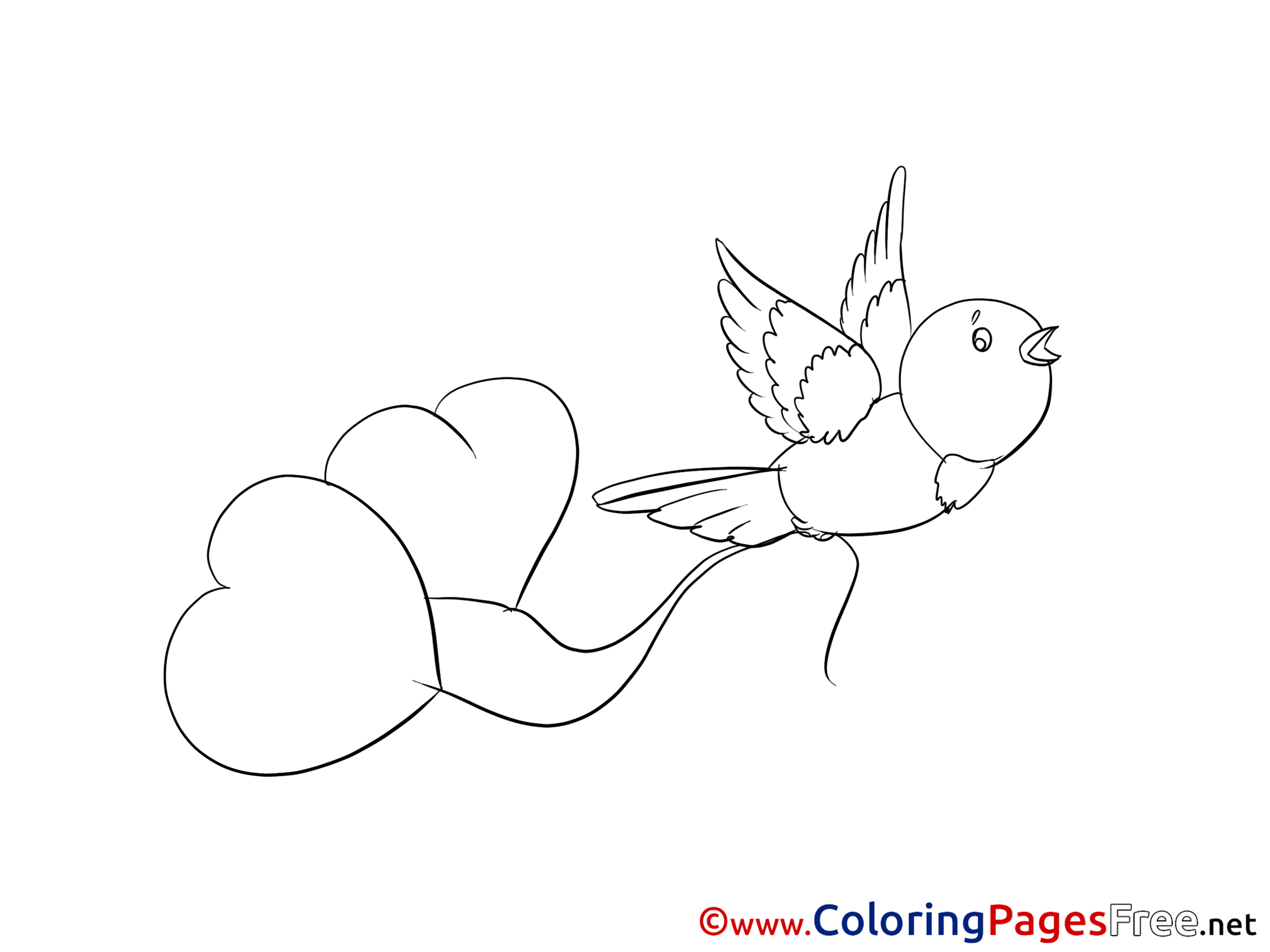 Bird Hearts Kids Valentine S Day Coloring Page