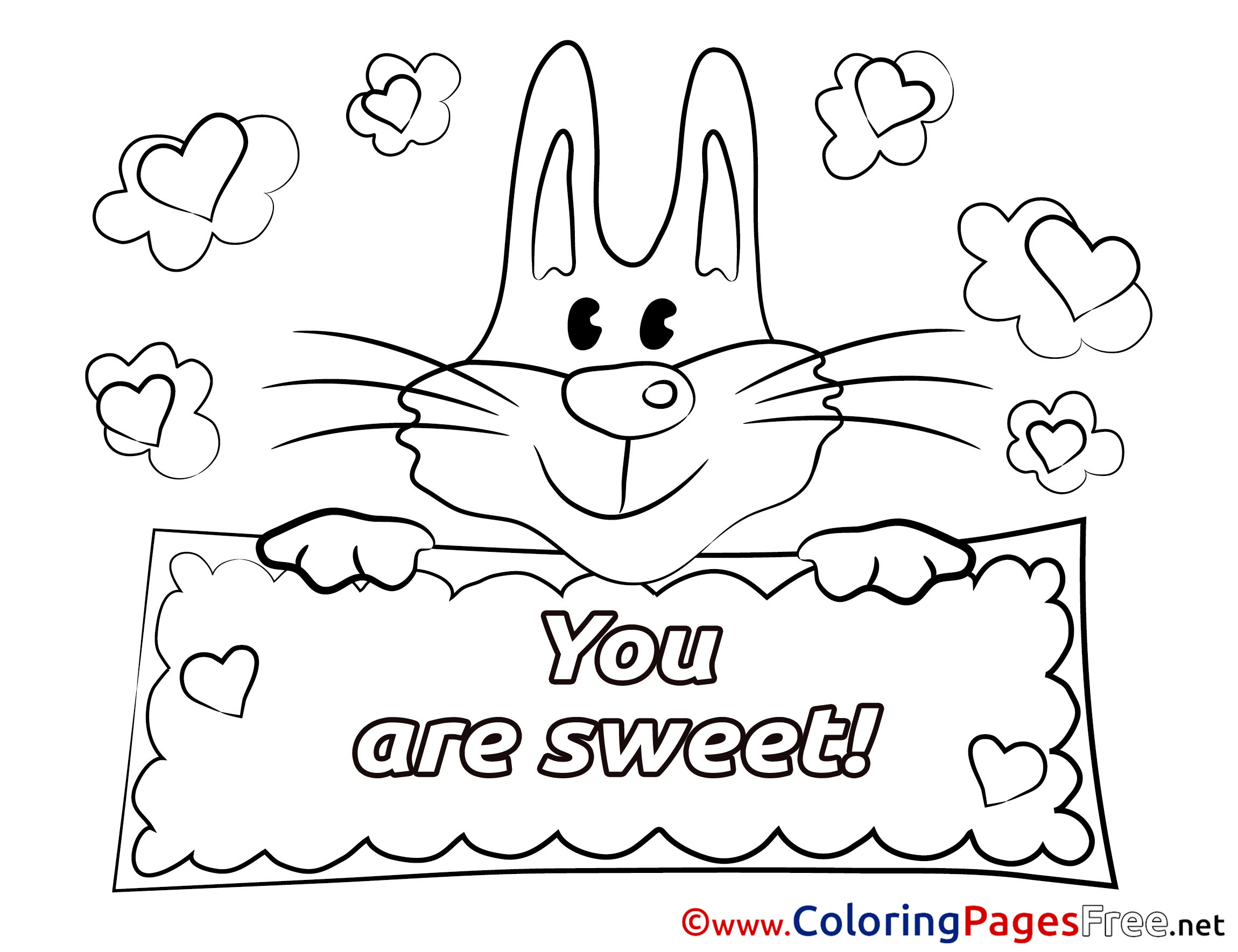 Bunny Valentine S Day Free Coloring Pages