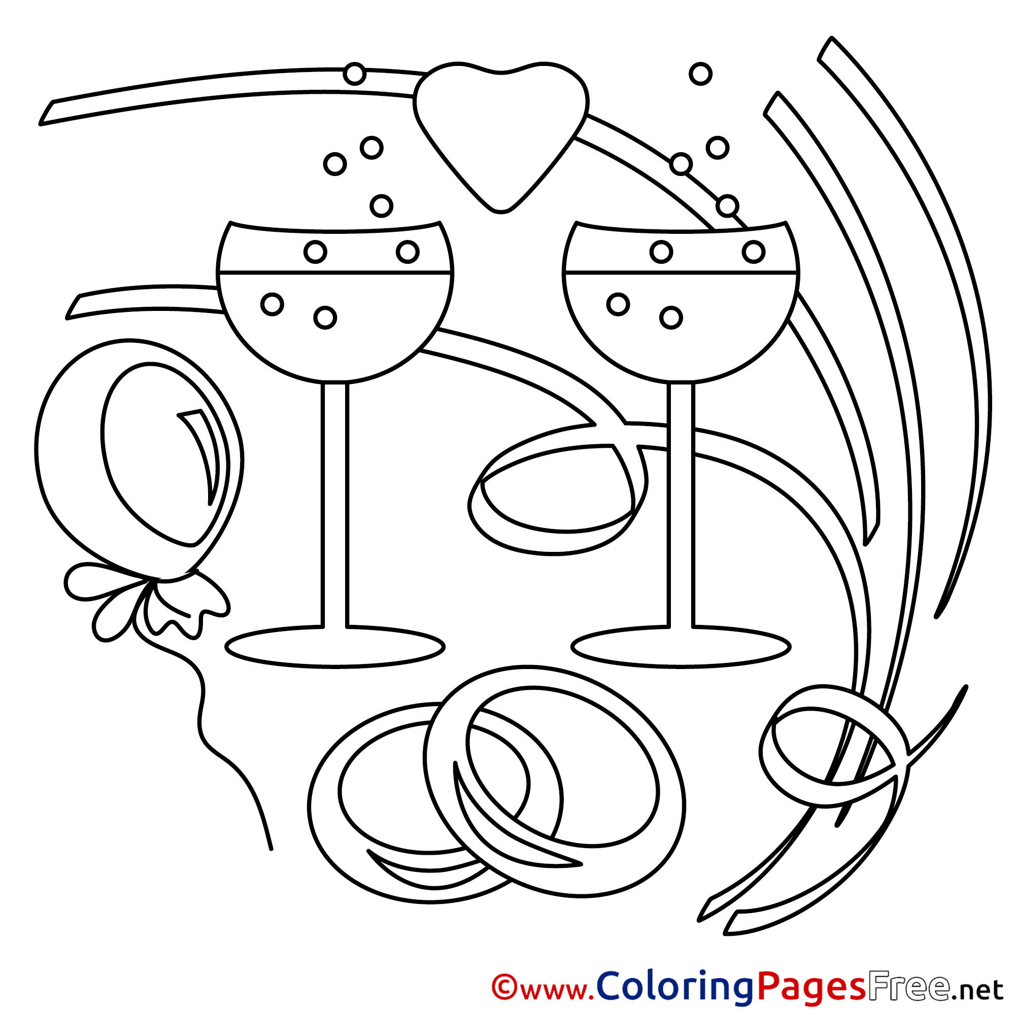 Champagne Valentine S Day Coloring Pages Free