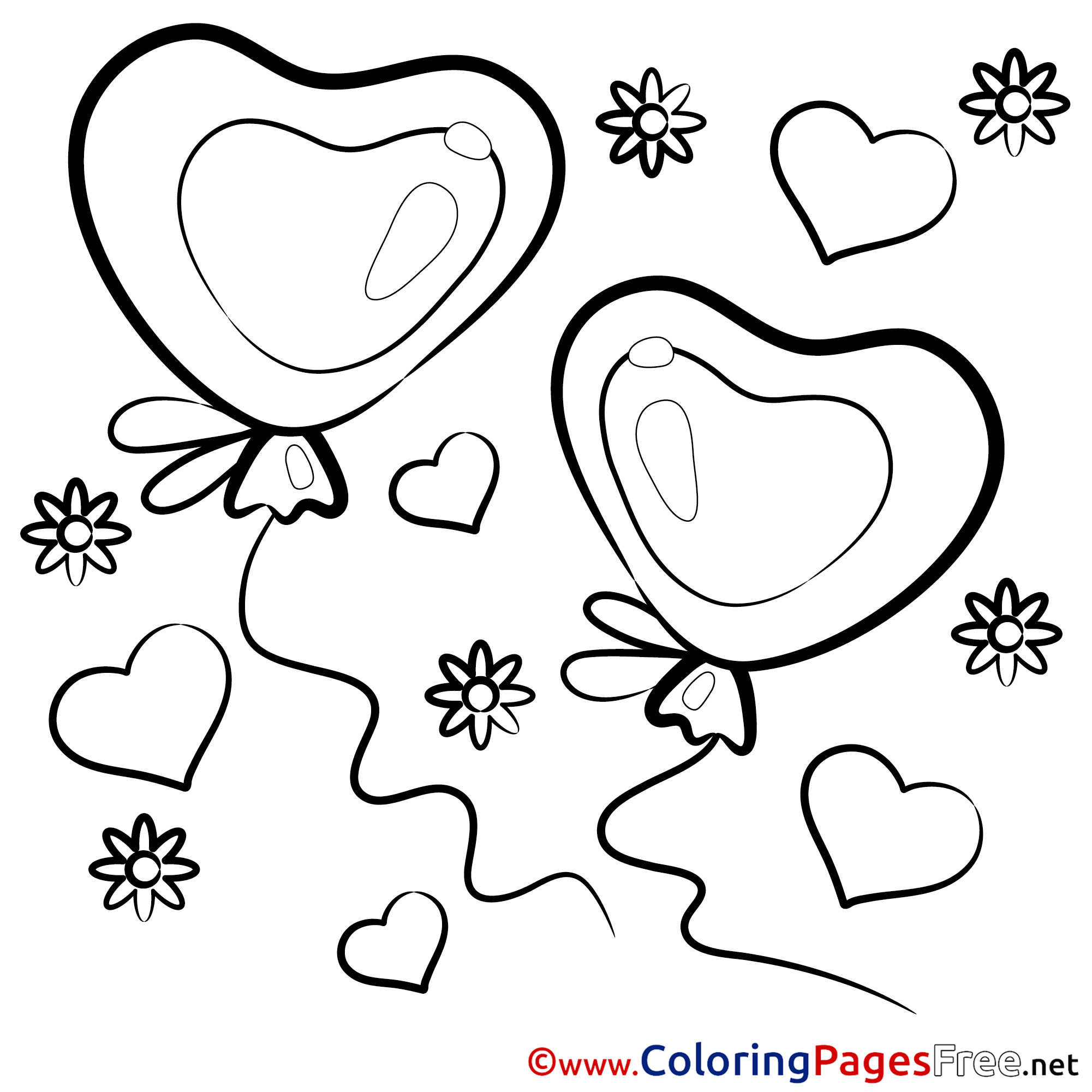 Holiday Hearts Children Valentine S Day Colouring Page