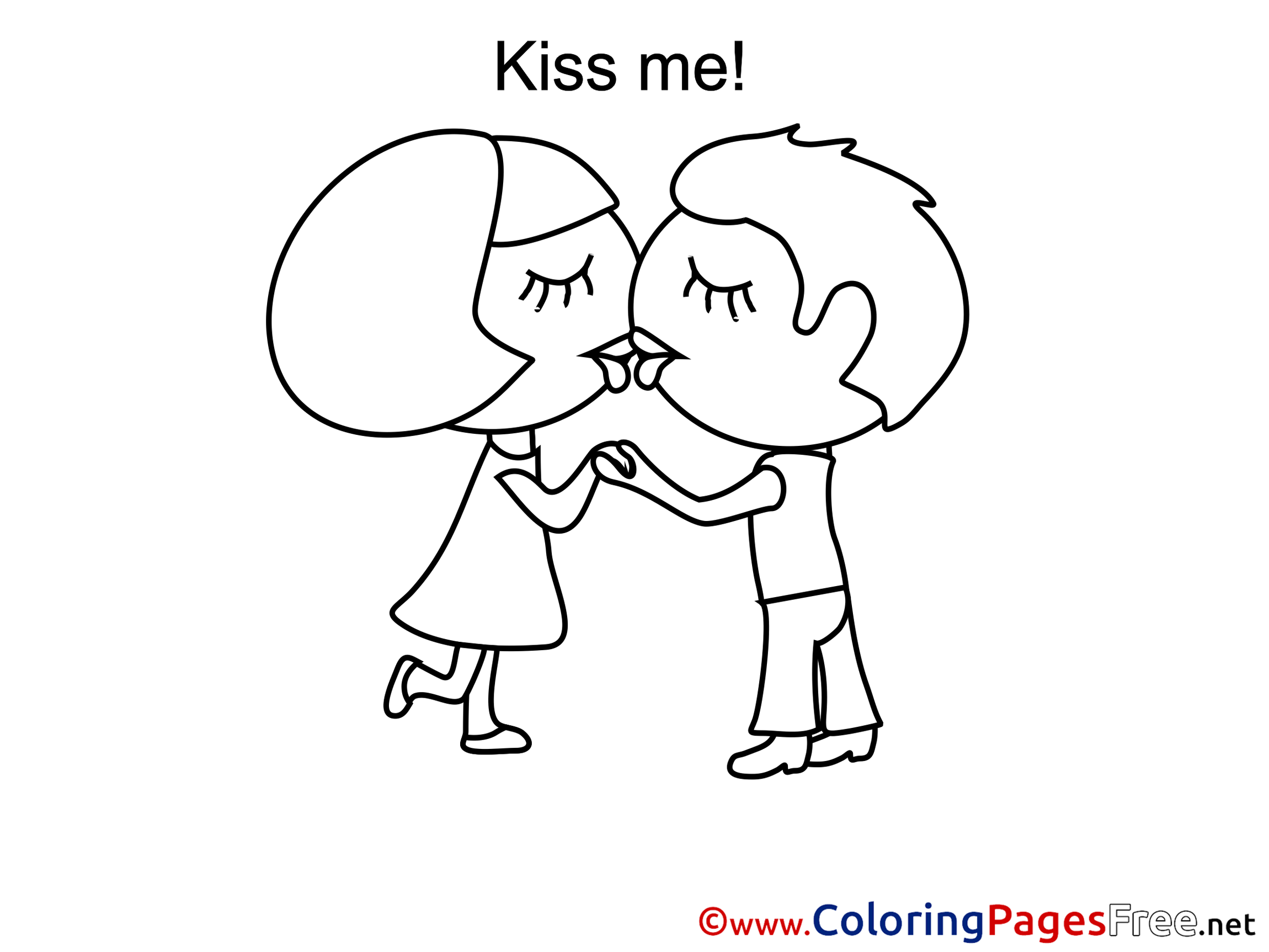 Coloring Kiss Pages Romantic Band Couple Kissing Anime Printable