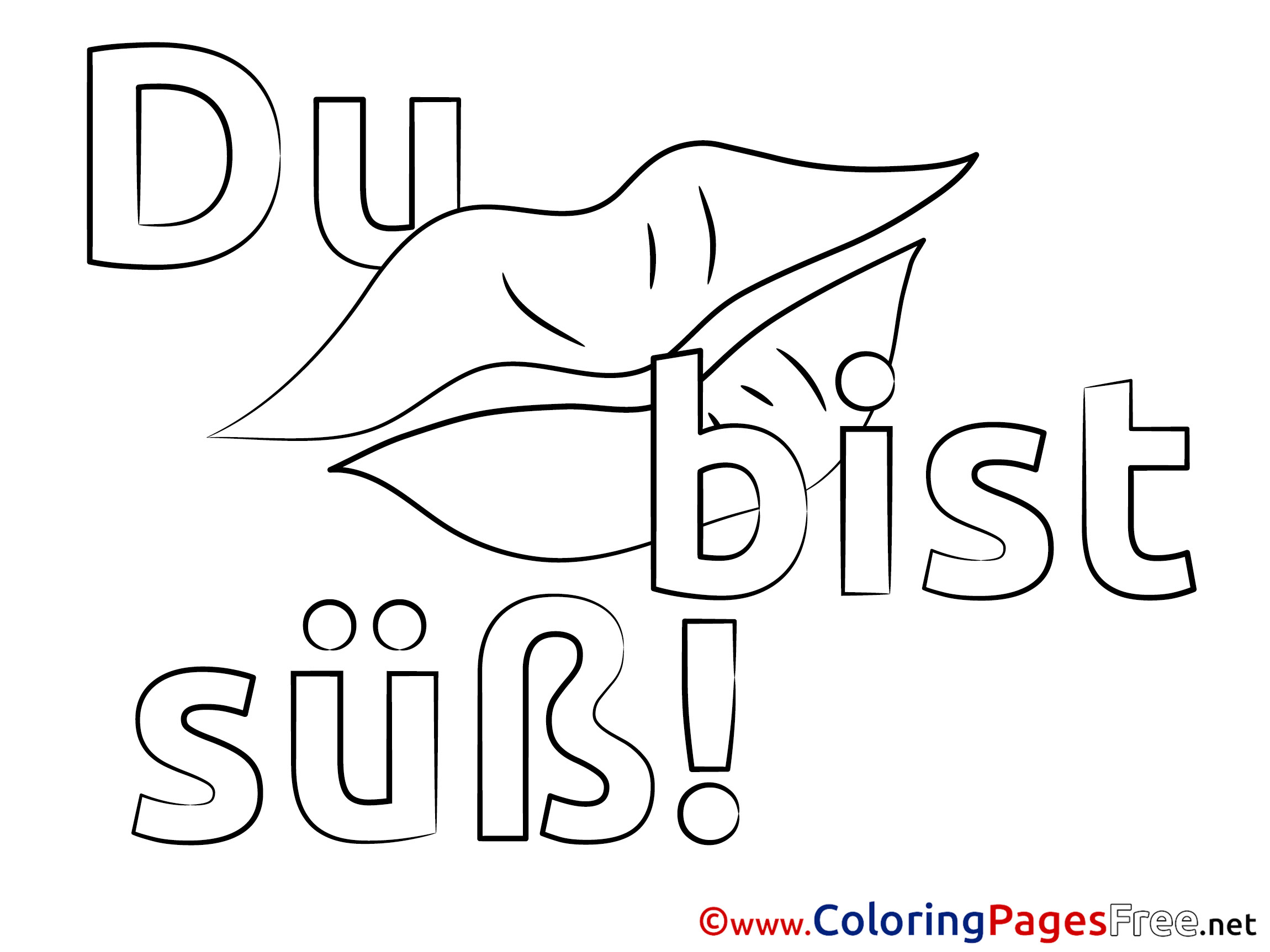 Lips Kids Valentine S Day Coloring Pages