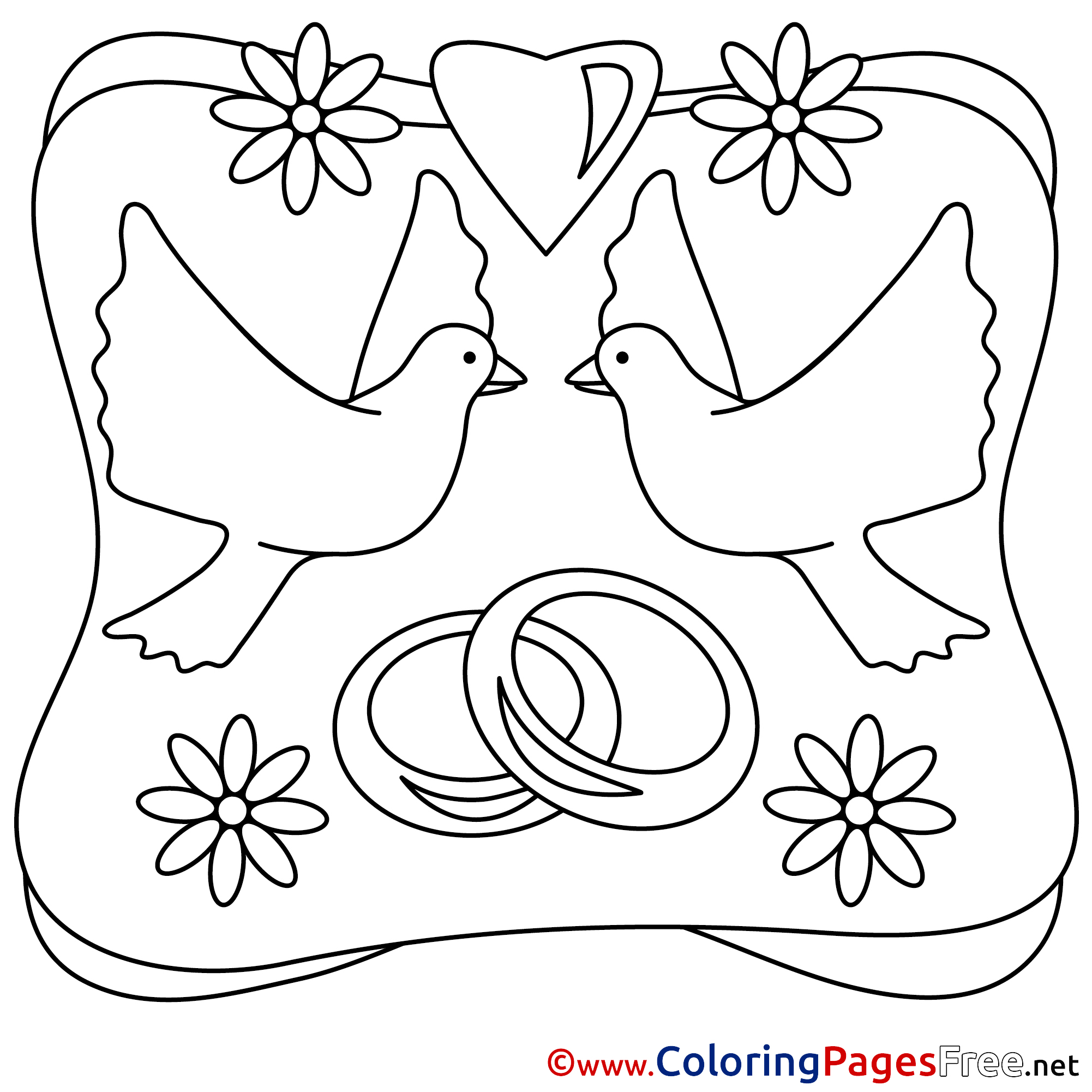 Wedding Rings Coloring Page - Free Printable Coloring Pages for Kids