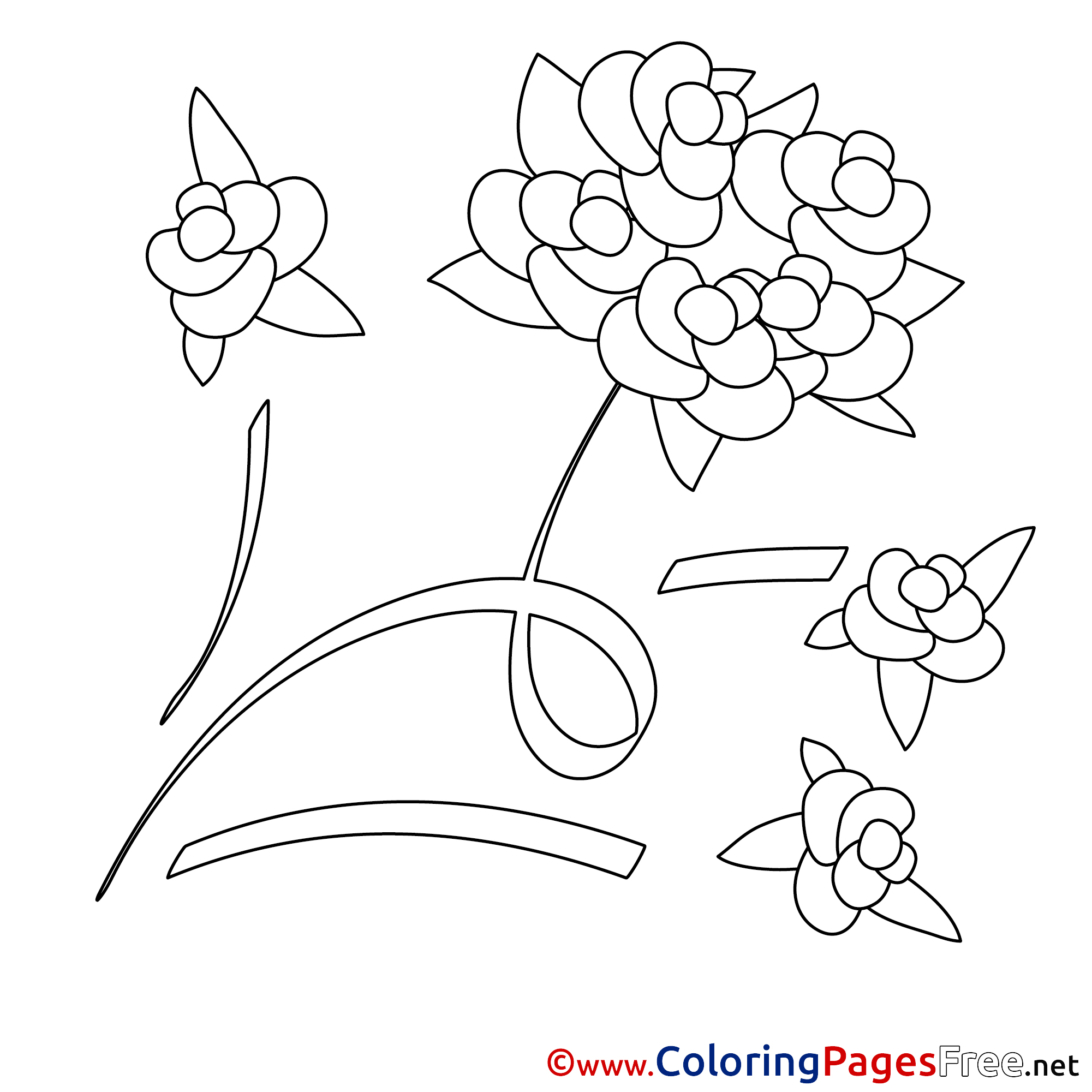 Rose Wedding Download Printable Coloring Pages