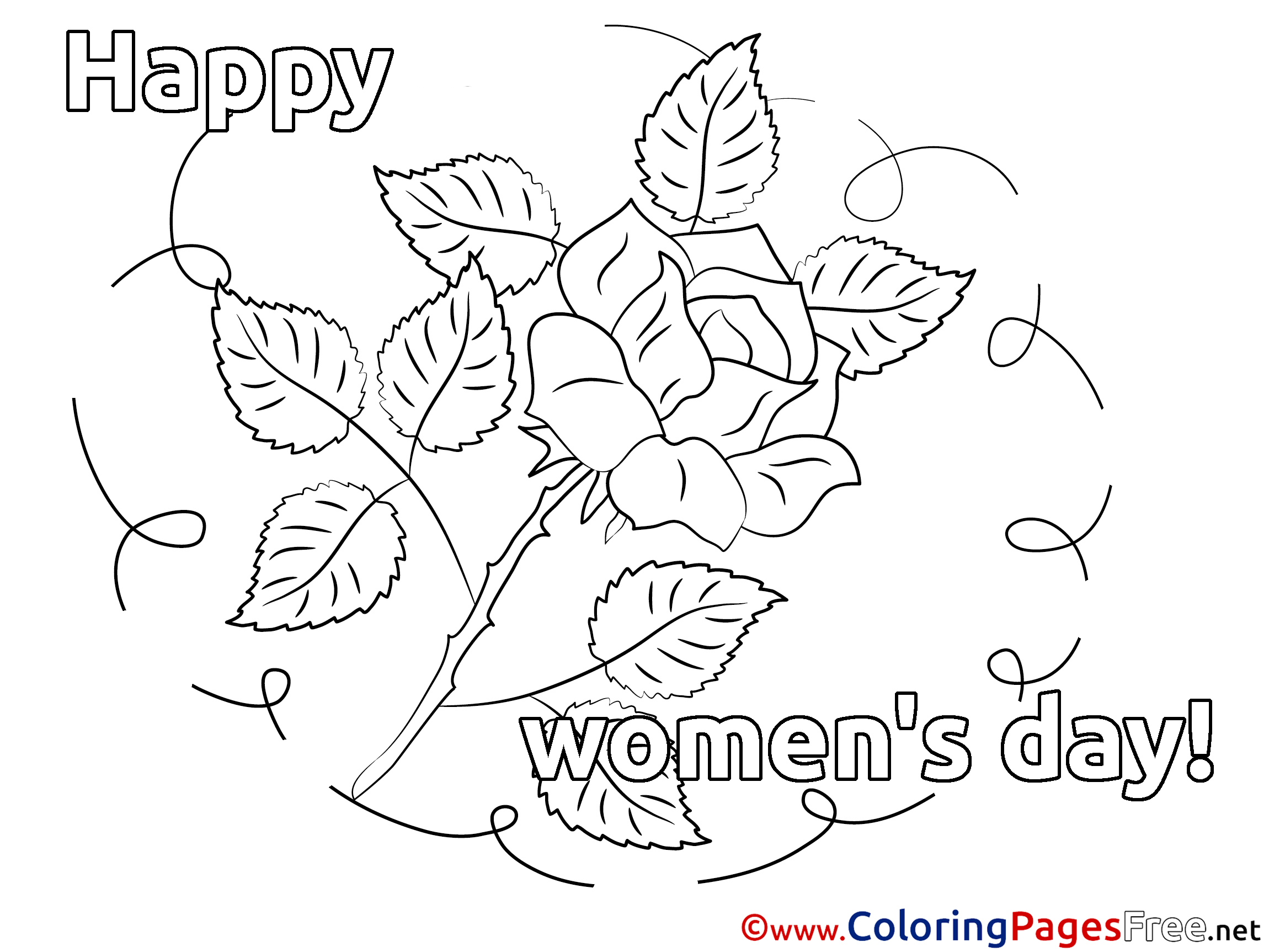 Rose Coloring Pages Women S Day For Free