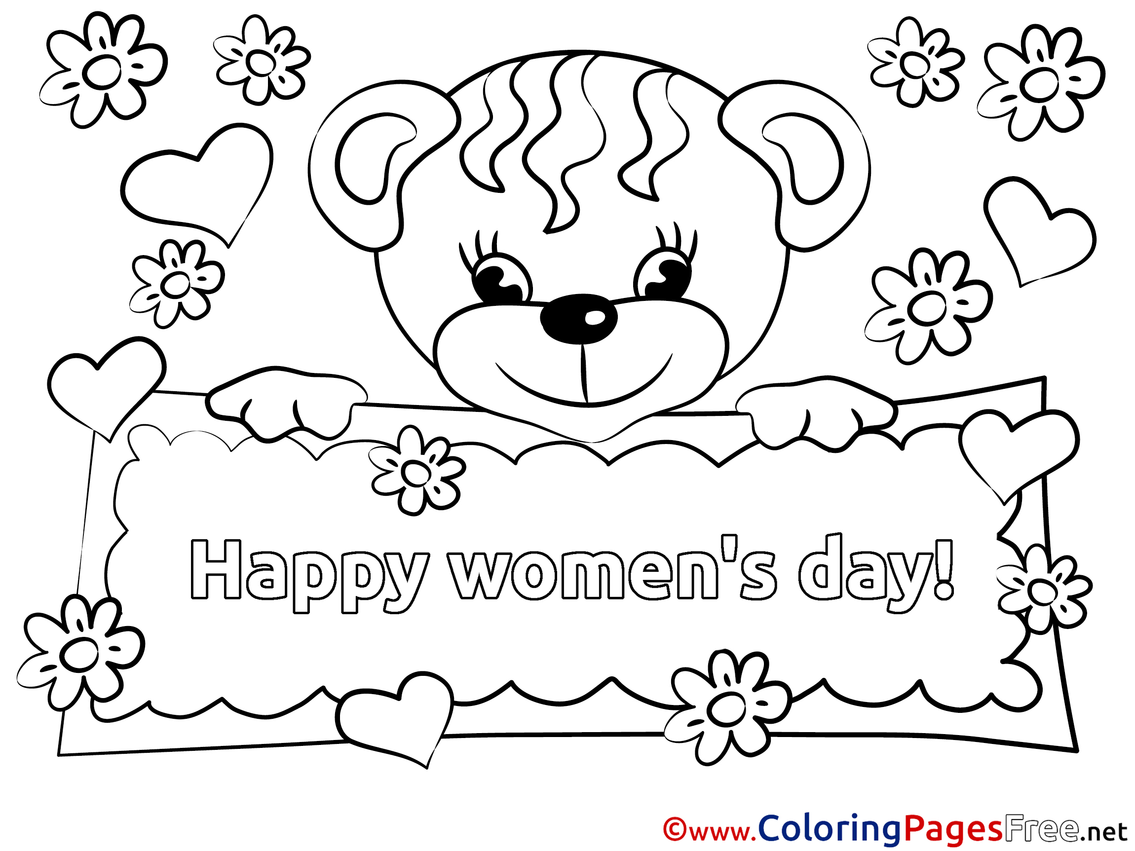 Download Tiger Women's Day Coloring Pages download