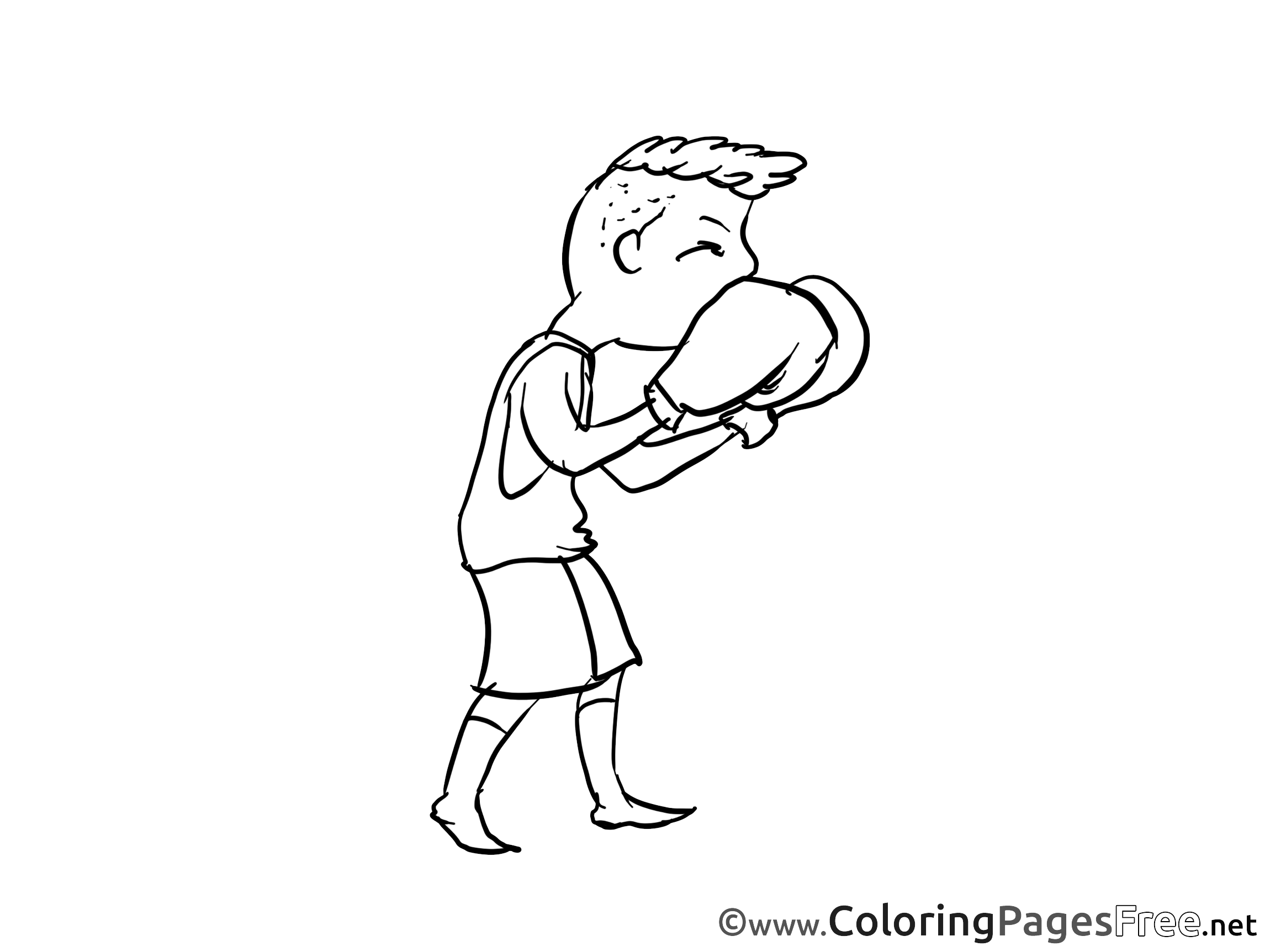 Boxer for Kids printable Colouring Page