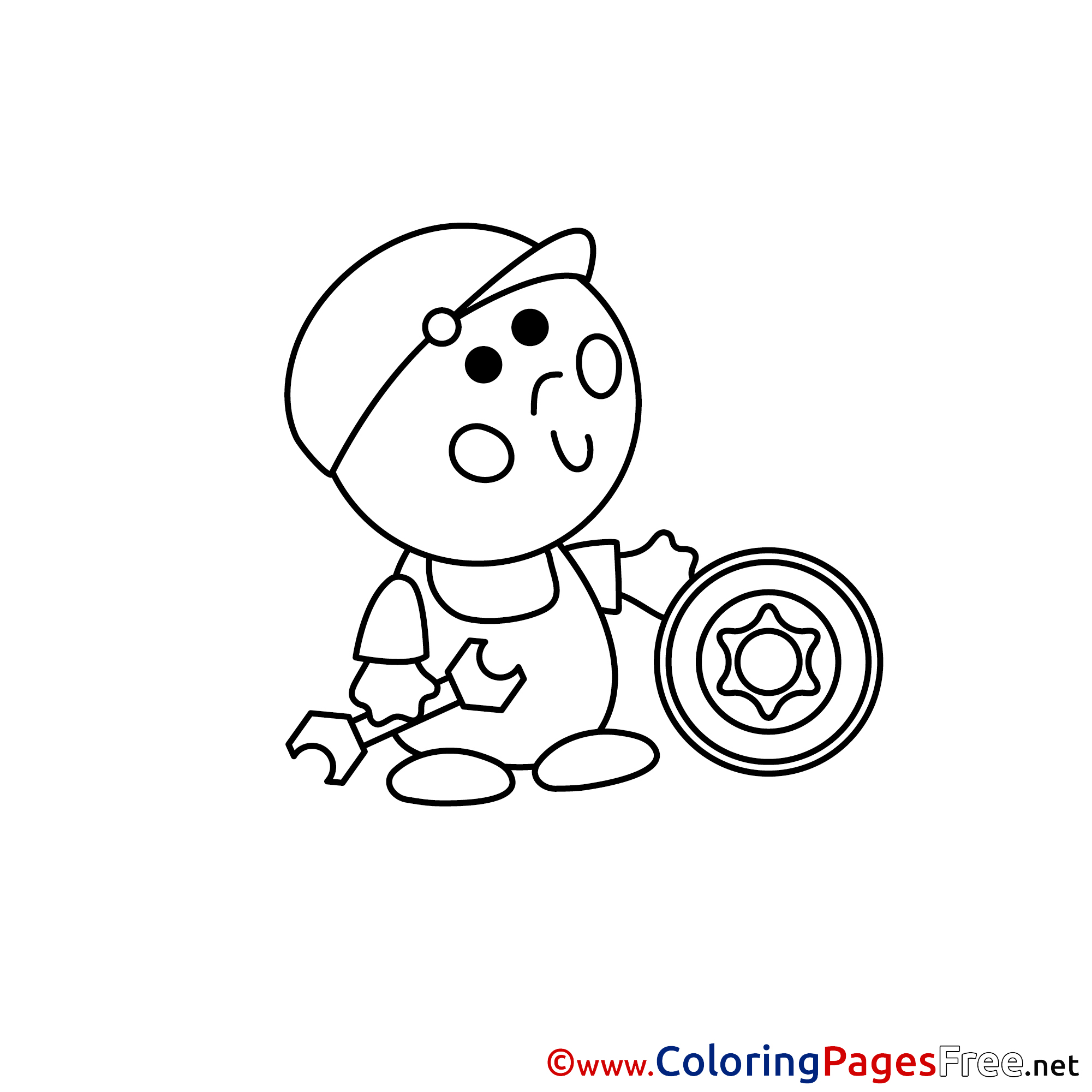 Car Mechanic Printable Coloring Pages For Free