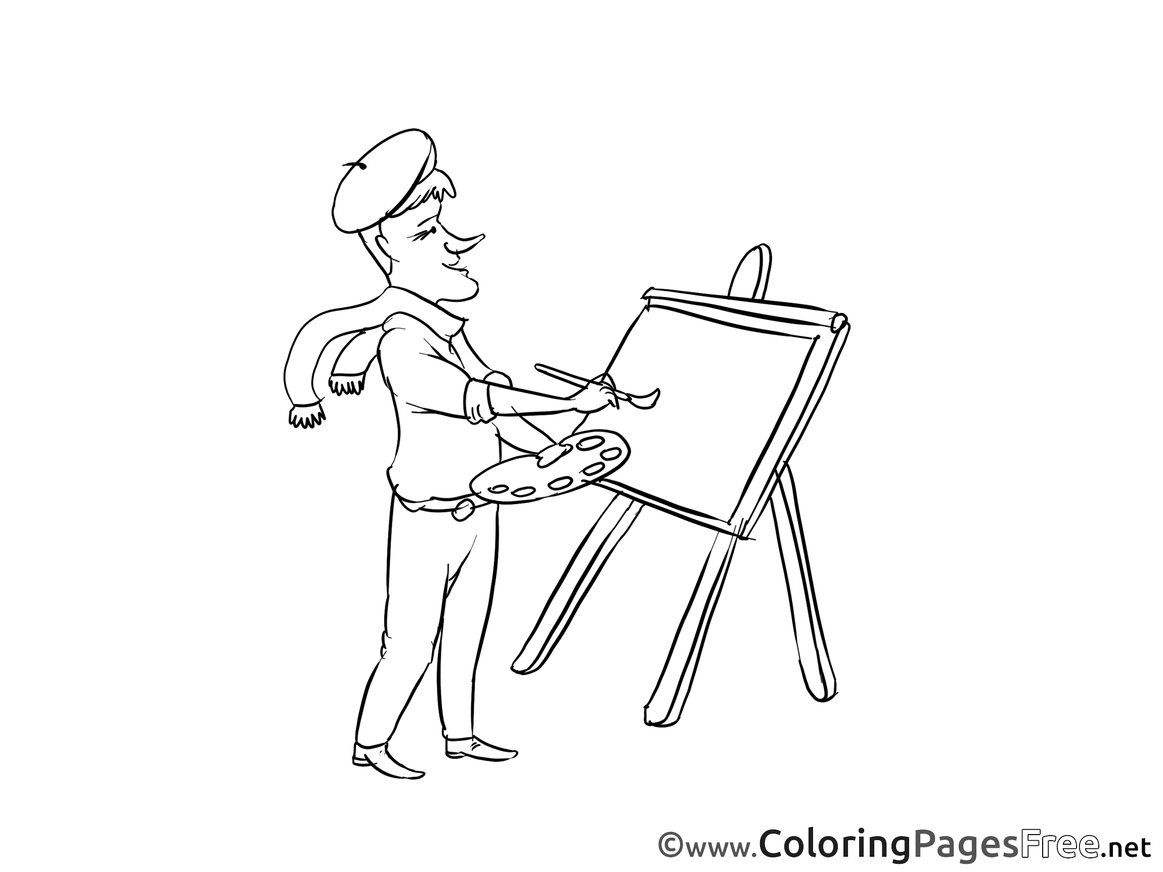 Colouring Page printable free Painter