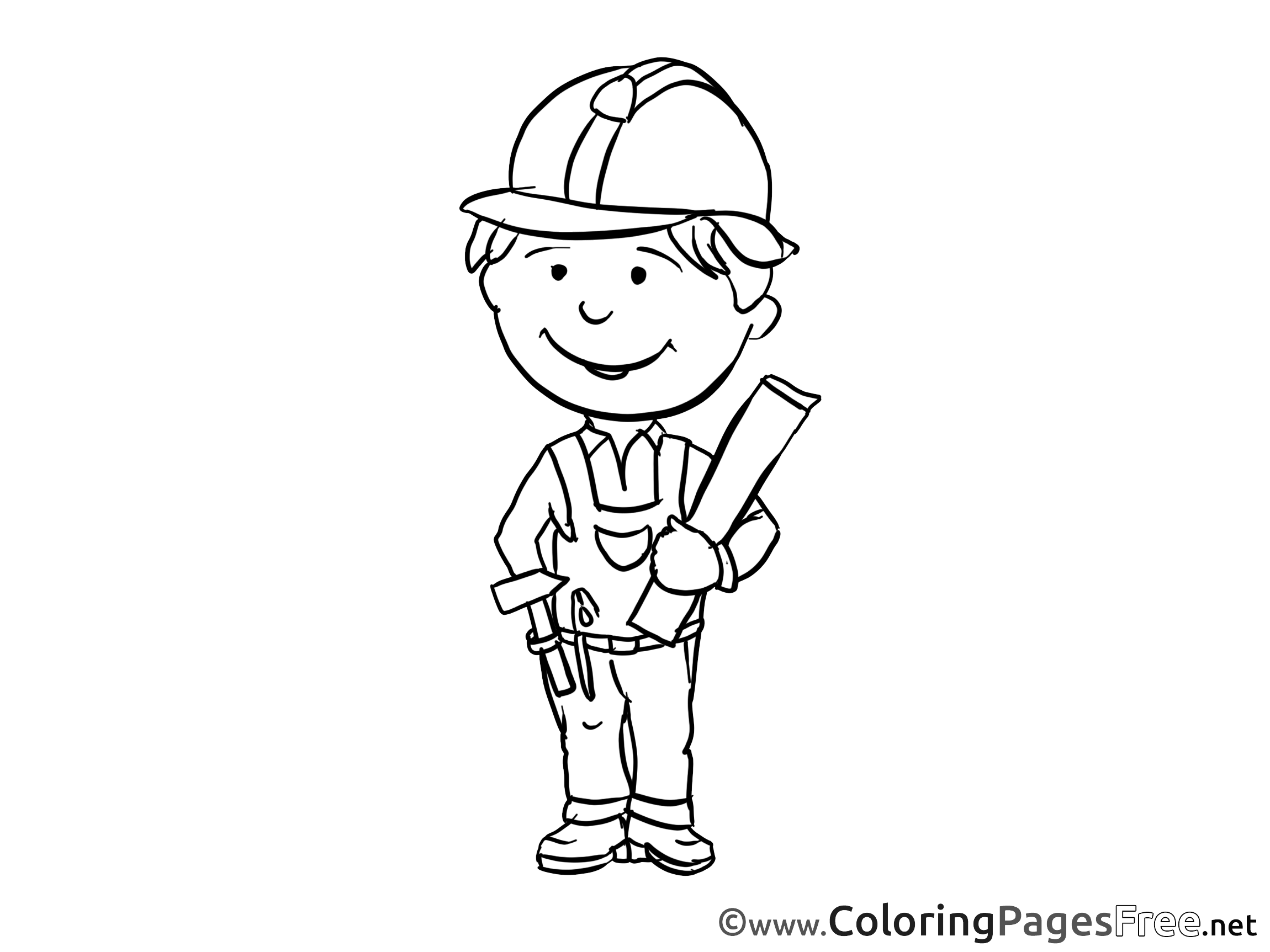 Engineer Children download Colouring Page