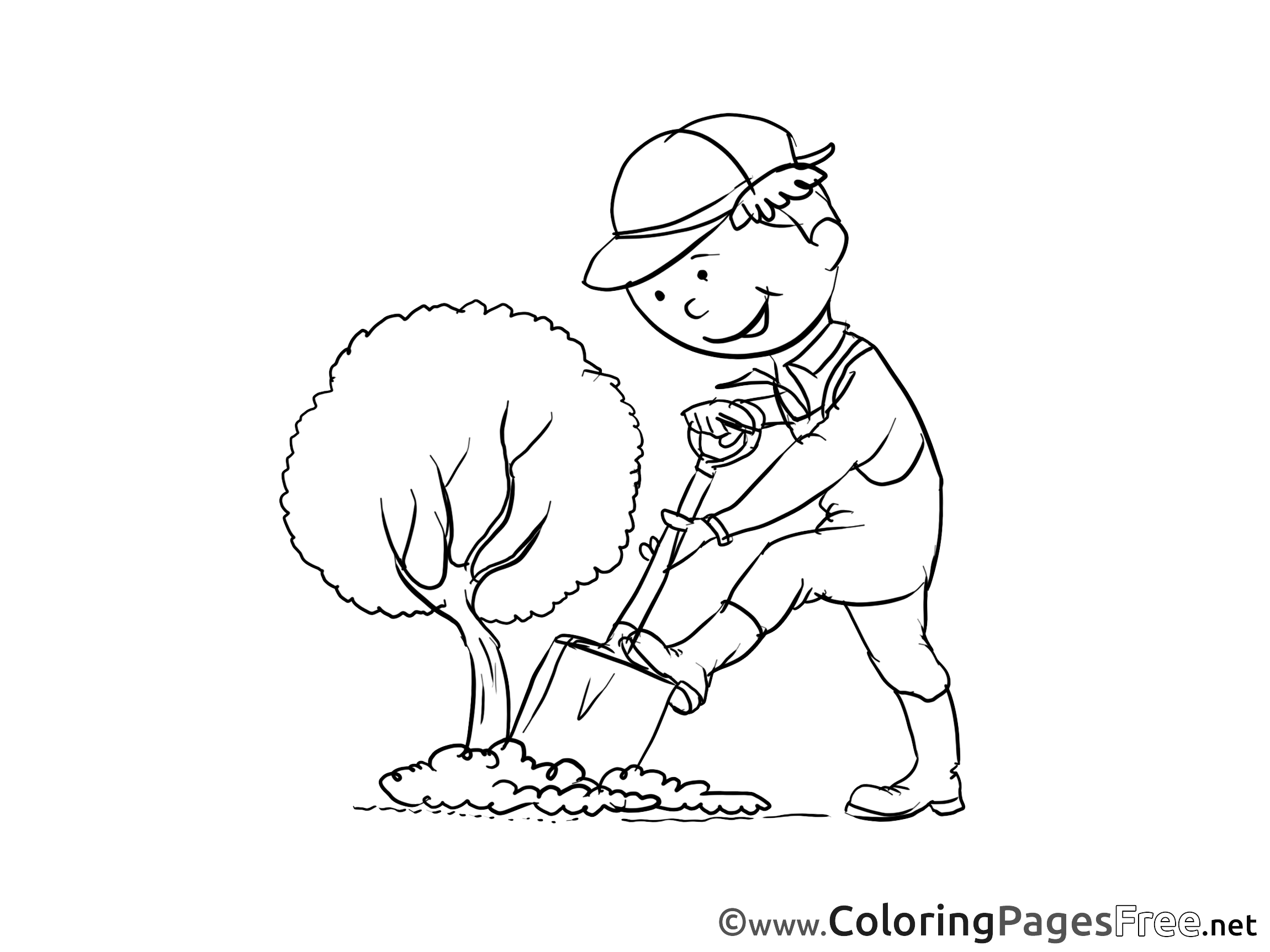 Coloring Page Of Gardener - 252+ Amazing SVG File