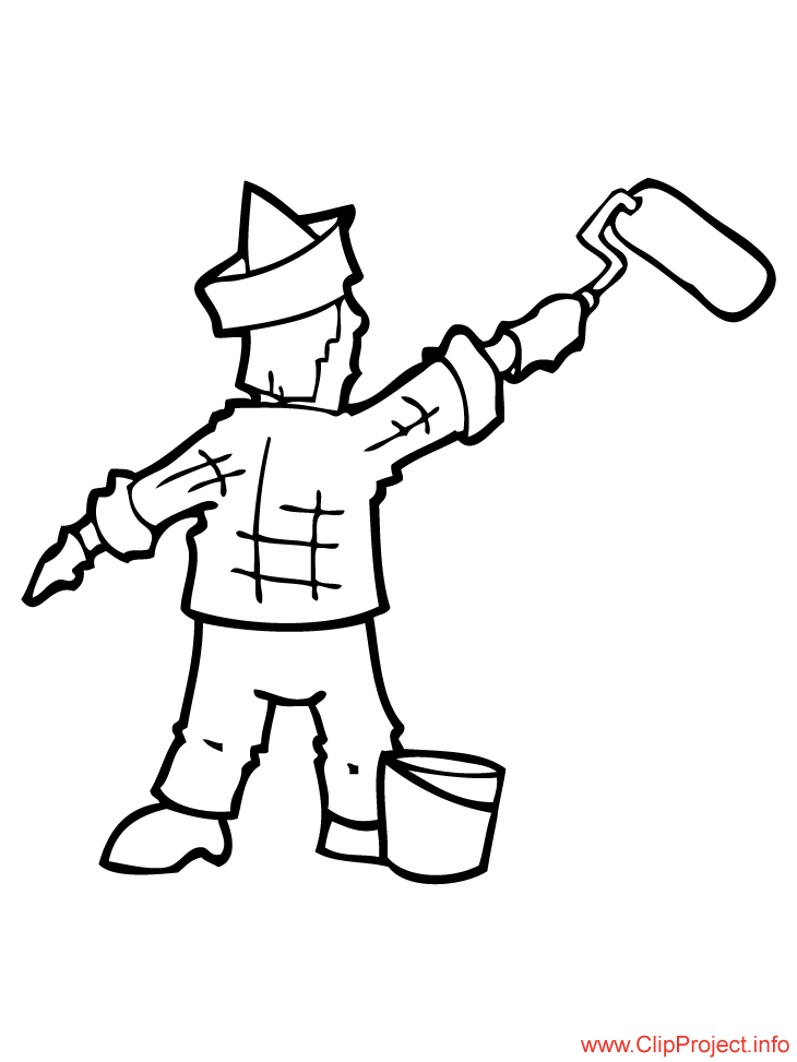 Painter image coloring pages of work