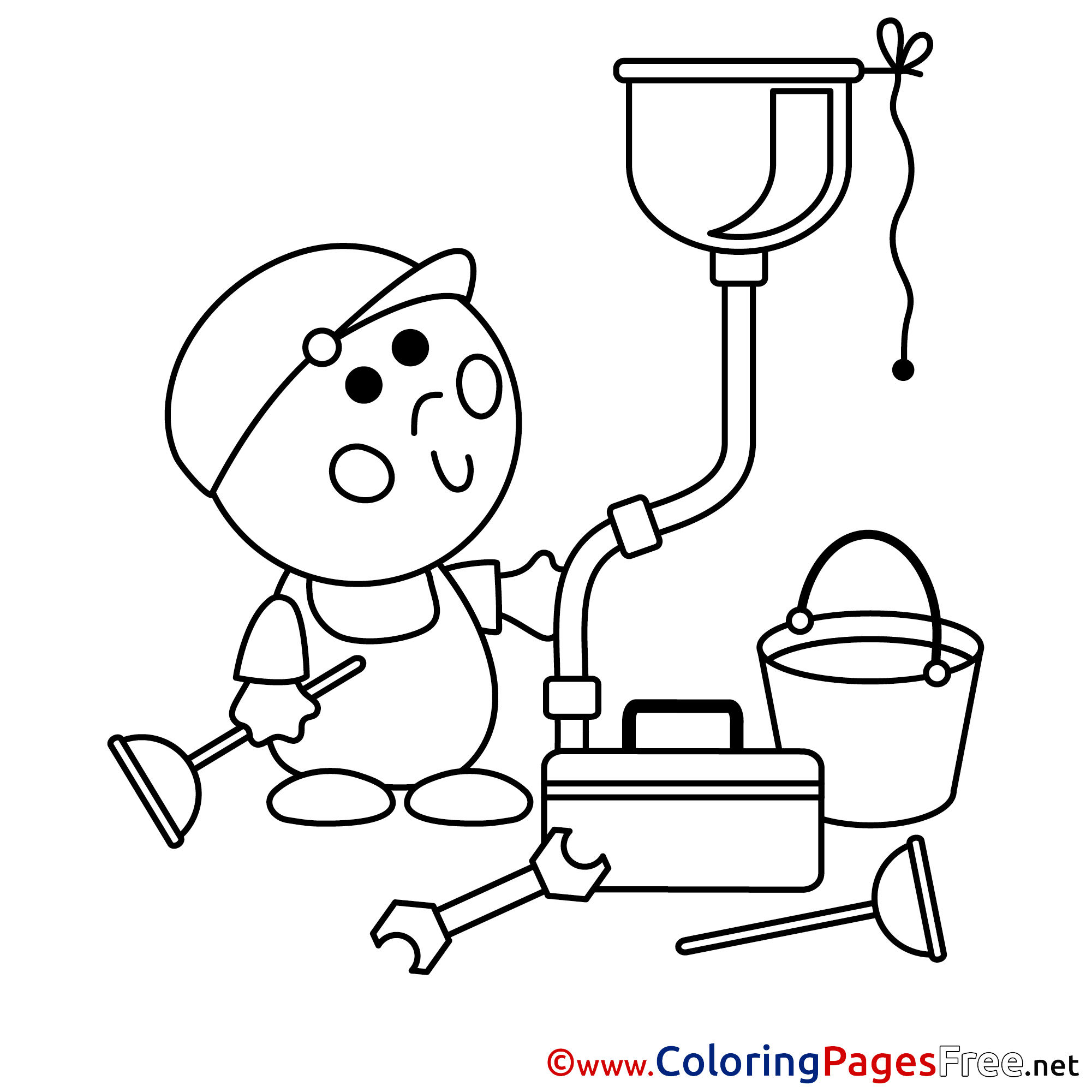 Plumber Coloring Page Pages Sketch Coloring Page