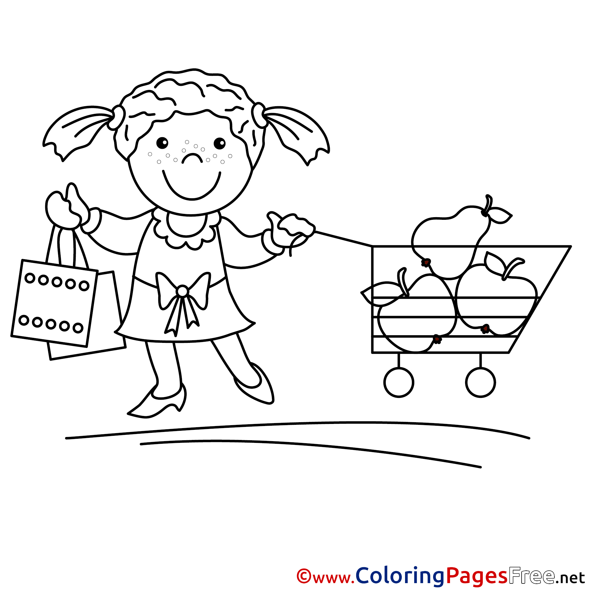 Shopping for free Coloring Pages download Girl