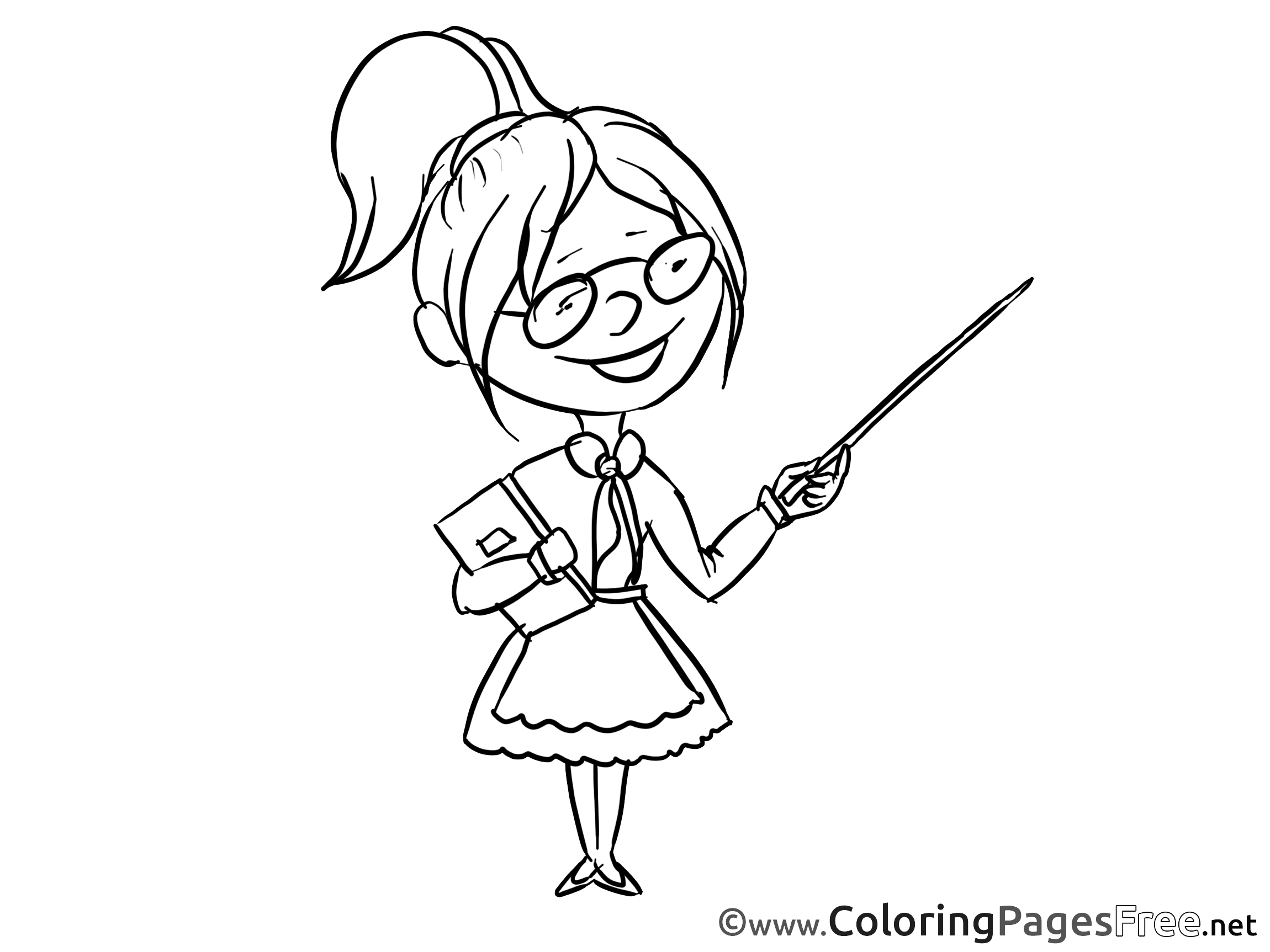 teacher and students coloring pages