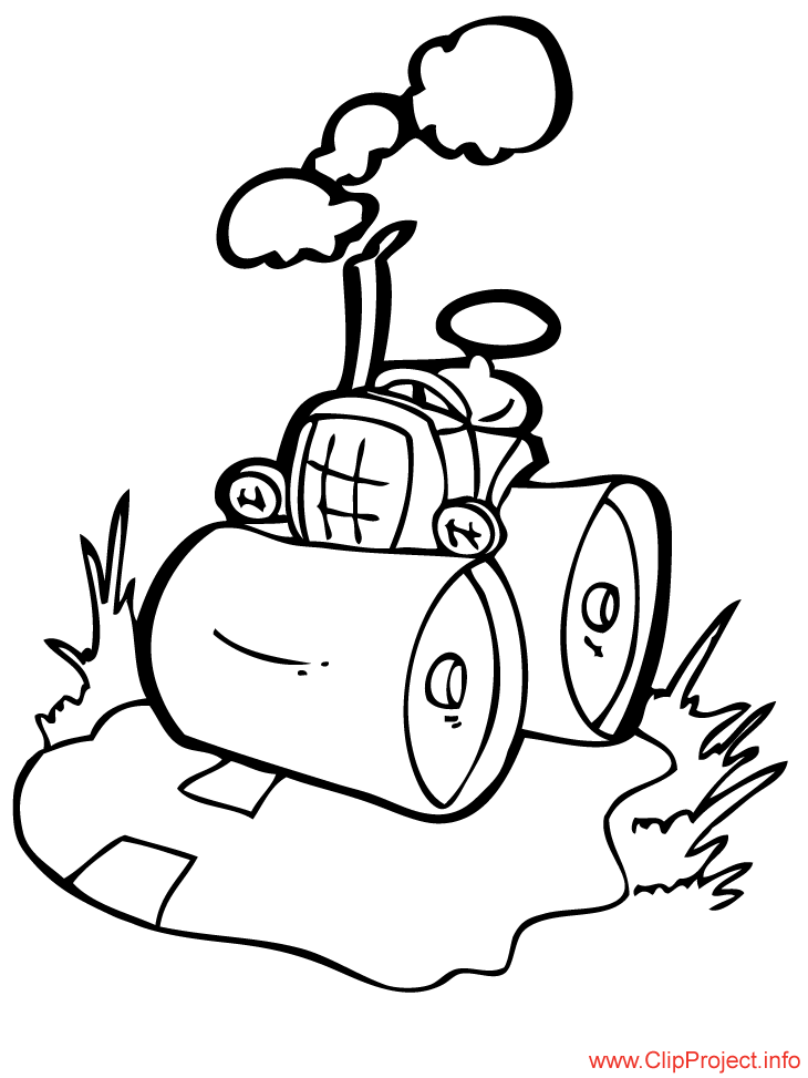 Tractor Cartoon Work Coloring Pages