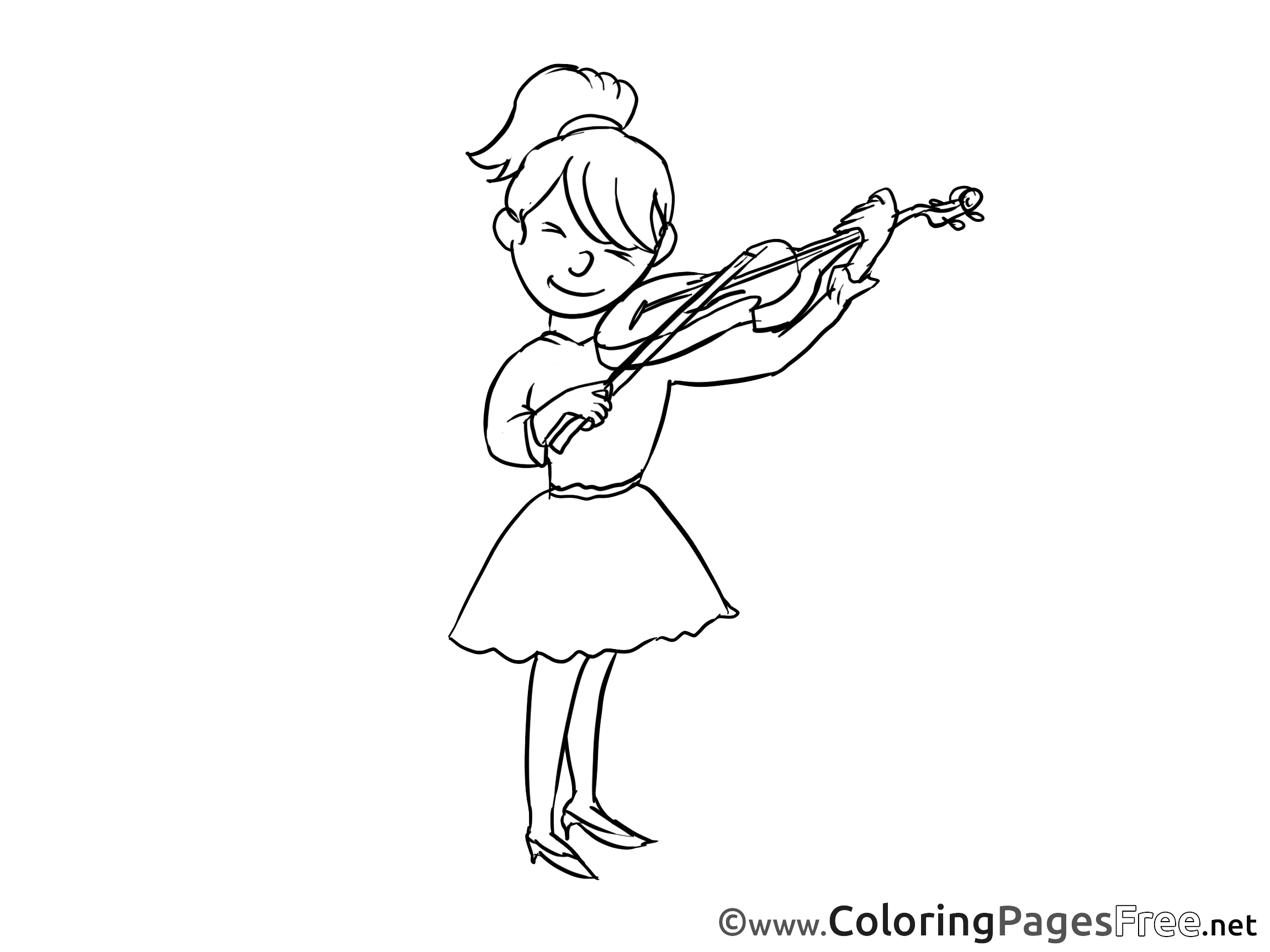 Violinist Children Coloring Pages Free