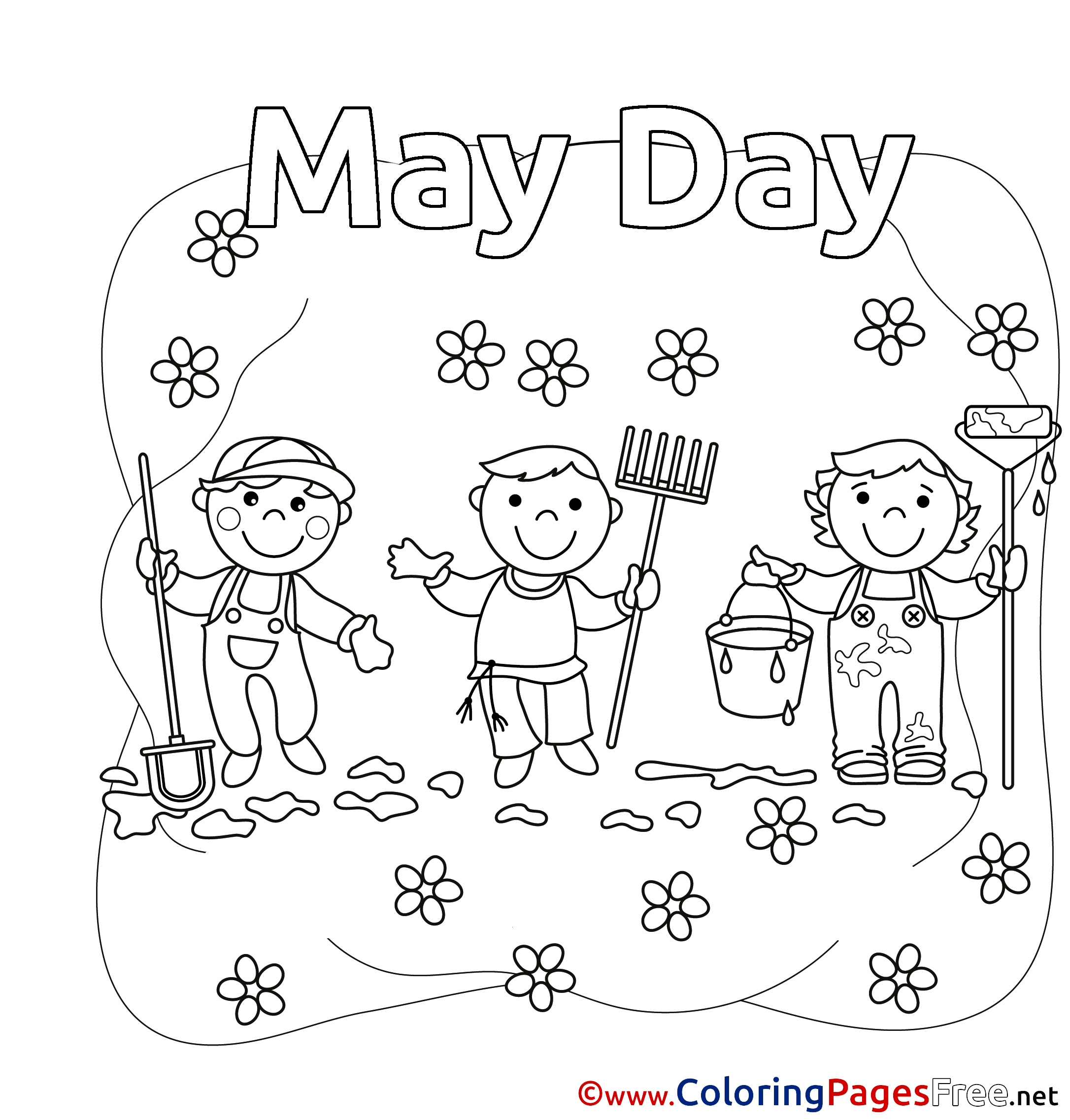 Job Workers Day Coloring Pages Free