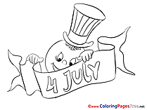 4th of July free Colouring Page download