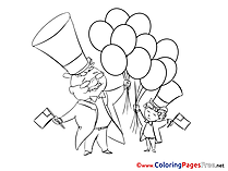 Baloon printable Coloring Pages for free 4th of July