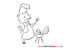 Barbecue printable Coloring Sheets download