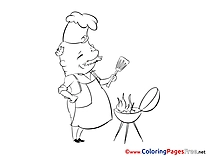 Barbecue printable Coloring Sheets download
