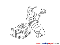 Bee download Colouring Sheet Fourth of July free