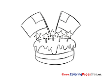 Cake Colouring Sheet Fourth of July download free