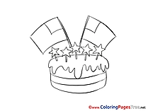 Cake Colouring Sheet Fourth of July download free