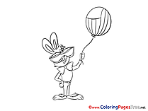 Hare 4th of July for Children free Coloring Pages