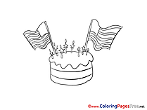 Independence Day Cake Coloring Pages download