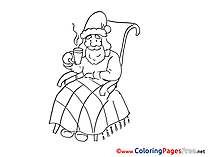 Coffee Kids Advent Coloring Pages