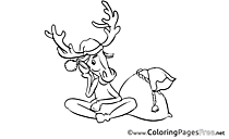 Deer download Advent Coloring Pages