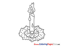 Flame Advent Coloring Pages free Candle