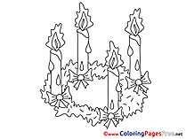 Flame Candle Coloring Pages Advent for free