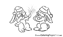 Hare Coloring Pages Advent for free