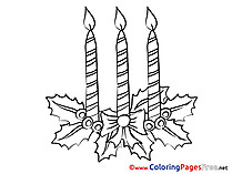 Kids Advent Candles Coloring Page