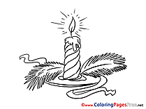 Light Flame Advent Colouring Sheet free