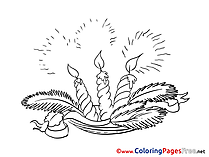 Light free Colouring Page Advent Flame