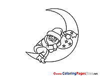 Moon Kids Advent Coloring Pages
