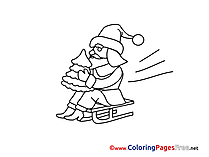 Sled Advent Coloring Pages free